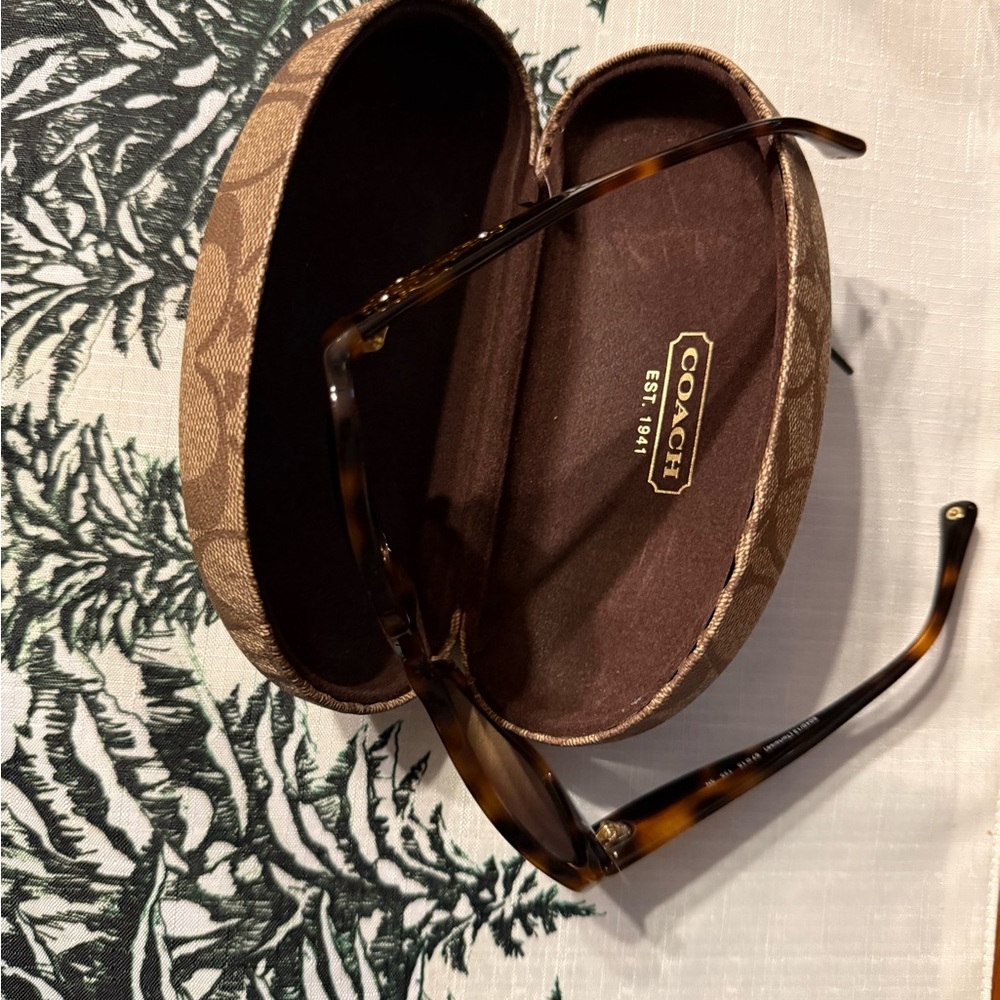 Coach Brown Tortoise Sunglasses with Case
